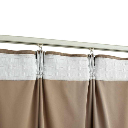 Mörkläggningsgardiner 2 st med krokar sammet beige 140x245 cm