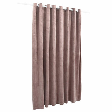 Mörkläggningsgardin m. metallringar sammet antikrosa 290x245 cm