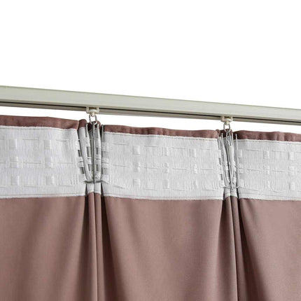 Mörkläggningsgardiner 2 st m. krokar sammet antikrosa 140x175cm