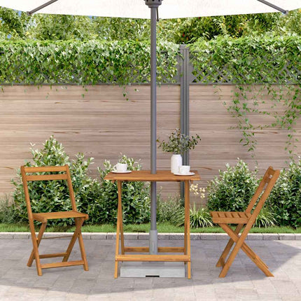 Hopfällbart trädgårdsbord 70x70x75 cm massivt akaciaträ