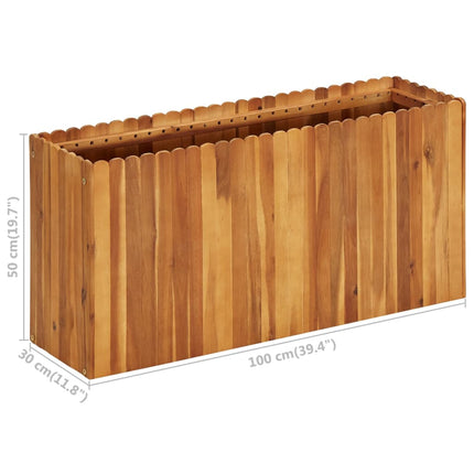 Odlingslåda upphöjd 100x30x50 cm massivt akaciaträ