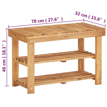 Skohylla 70x32x46 cm massivt akaciaträ