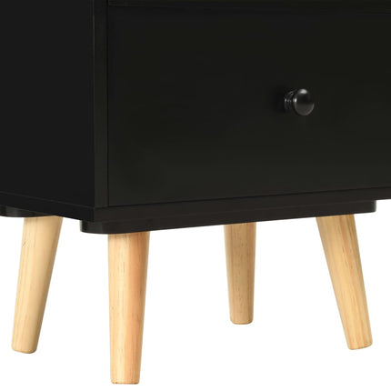 Sängbord 2 st svart 40x30x50 cm massiv furu