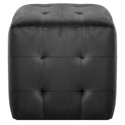 Sittpuff 2 st svart 30x30x30 cm sammetstyg