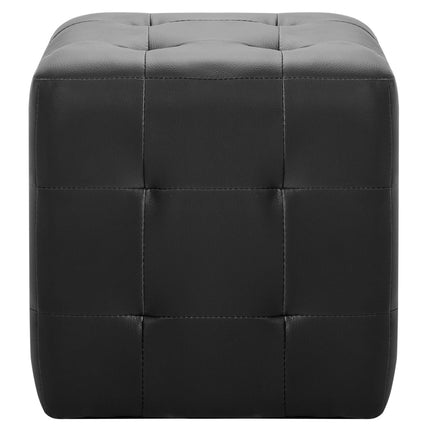 Sittpuff 2 st svart 30x30x30 cm konstläder