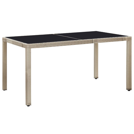 Matgrupp för trädgården med dynor 7 delar konstrotting beige