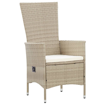 Matgrupp för trädgården med dynor 9 delar konstrotting beige