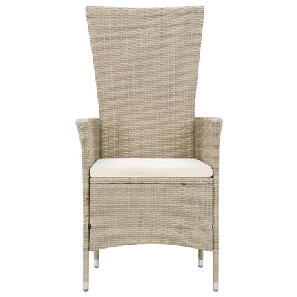 Matgrupp för trädgården med dynor 9 delar konstrotting beige