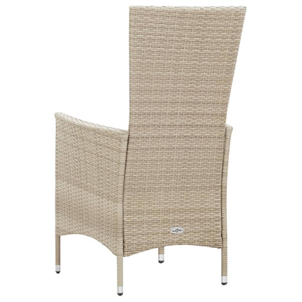 Matgrupp för trädgården med dynor 9 delar konstrotting beige