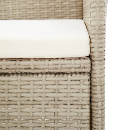 Matgrupp för trädgården med dynor 9 delar konstrotting beige