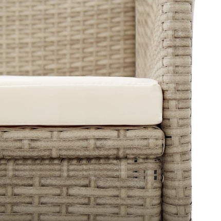 Justerbara trädgårdsstolar 2 st med dynor konstrotting beige