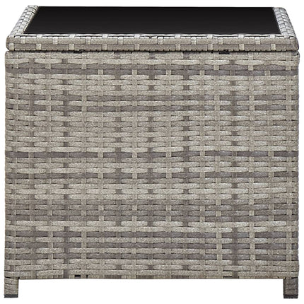 Soffbord grå 45x45x40 cm konstrotting och glas