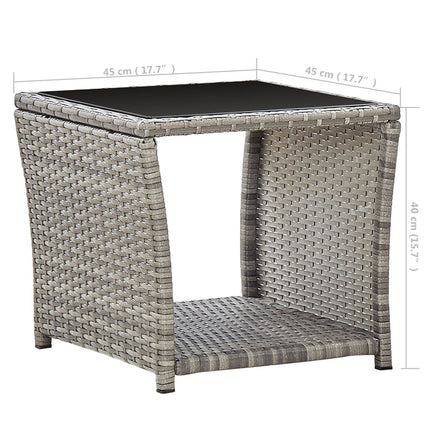 Soffbord grå 45x45x40 cm konstrotting och glas