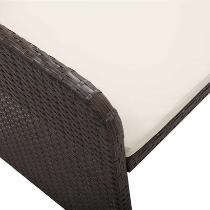 Loungegrupp för trädgården med dynor 2 delar konstrotting brun