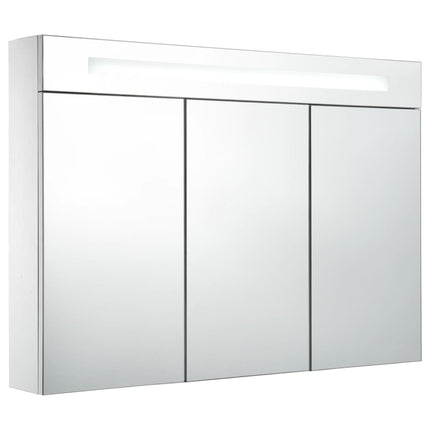 Badrumsskåp med spegel LED 88x13x62 cm