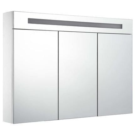 Badrumsskåp med spegel LED 88x13x62 cm
