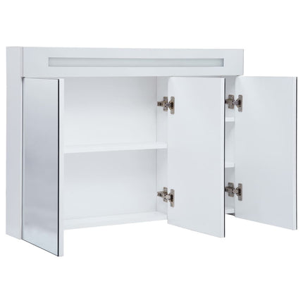 Badrumsskåp med spegel LED 88x13x62 cm