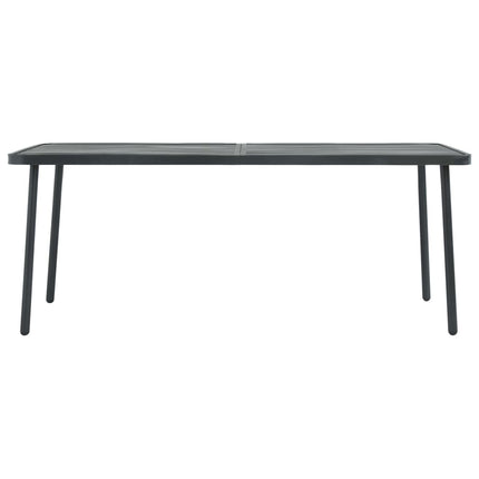 Trädgårdsbord mörkgrå 180x83x72 cm stål