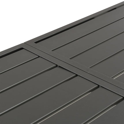Trädgårdsbord mörkgrå 180x83x72 cm stål