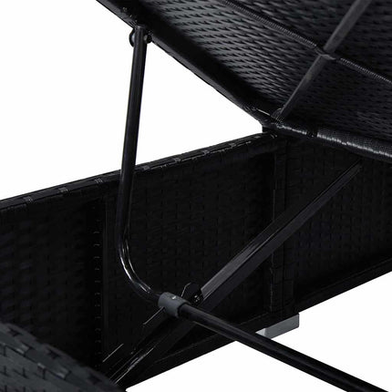 Trädgård Solloungers Reclining 3 pcs Svart Poly rattan