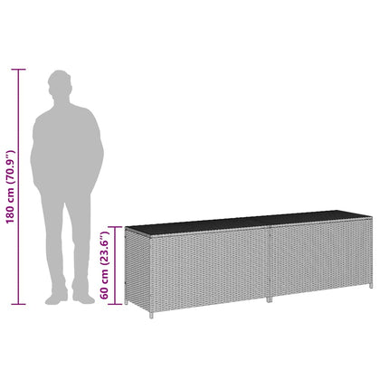 Dynbox konstrotting 200x50x60 cm svart