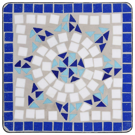 Sidobord med mosaik blå och vit keramik