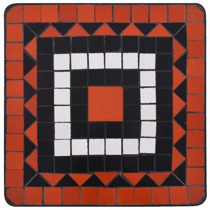 Sidobord med mosaik terrakotta och vit keramik