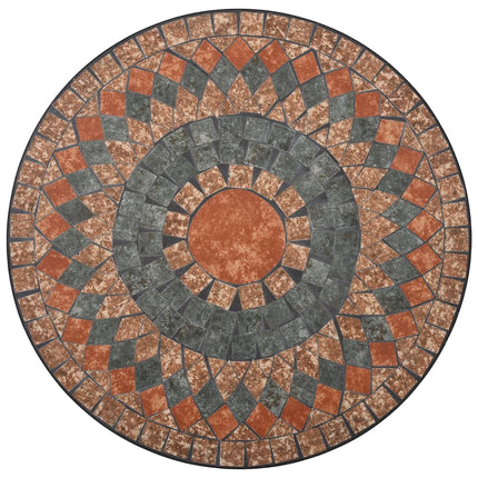 Mosaikbord orange/grå 60cm keramik