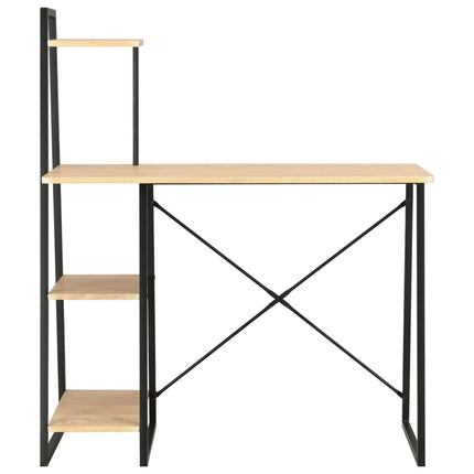 Skrivbord med hyllenhet svart och ek 102x50x117 cm