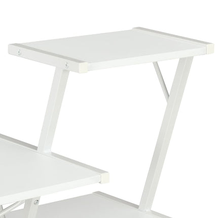 Skrivbord med hylla vit 116x50x93 cm