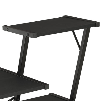Skrivbord med hylla svart 116x50x93 cm