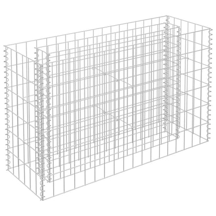 Planteringsgabion upphöjd galvaniserat stål 90x30x60 cm