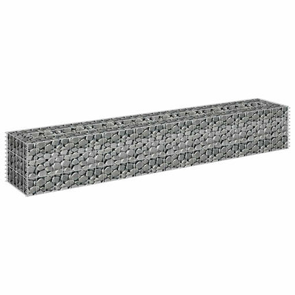 Planteringsgabion upphöjd galvaniserat stål 180x30x30 cm