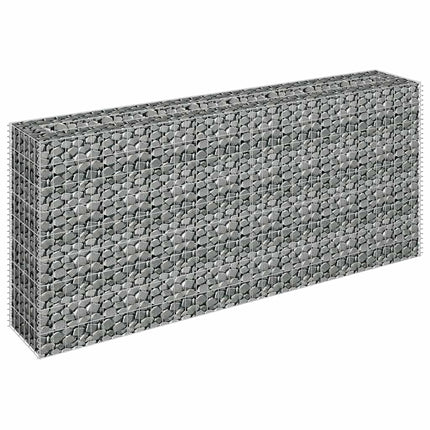 Planteringsgabion upphöjd galvaniserat stål 180x30x90 cm