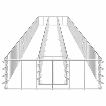 Planteringsgabion upphöjd galvaniserat stål 360x30x10 cm