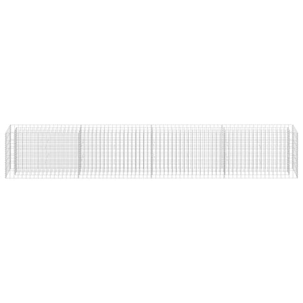 Planteringsgabion upphöjd galvaniserat stål 360x30x60 cm