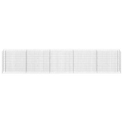 Planteringsgabion upphöjd galvaniserat stål 450x30x90 cm