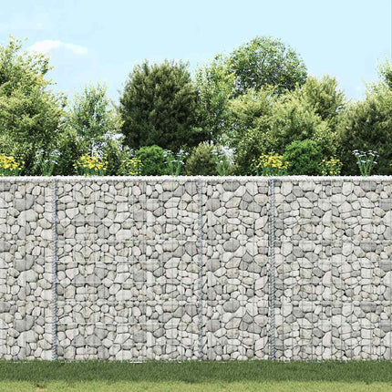 Gabion trapets upphöjd galvaniserat stål 80x20x100 cm