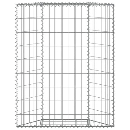 Gabion trapets upphöjd galvaniserat stål 80x20x100 cm