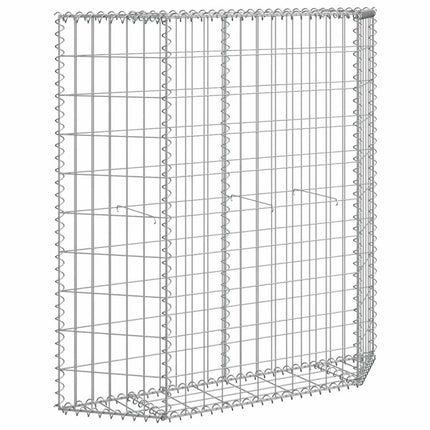 Gabion trapets upphöjd galvaniserat stål 100x20x100 cm