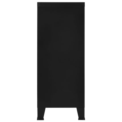 Industriellt förvaringsskåp svart 90x40x100 cm stål