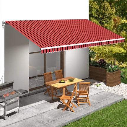 Markisduk orange och brun 6x3 m
