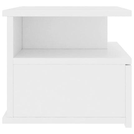 Svävande sängbord vit 40x31x27 cm konstruerat trä