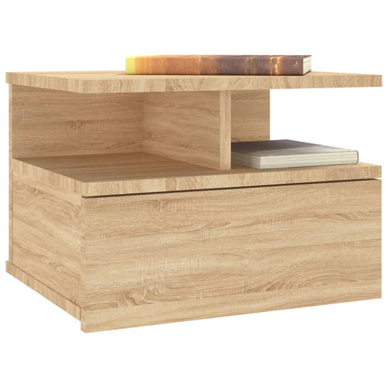 Svävande sängbord 2 st sonoma-ek 40x31x27 cm konstruerat trä