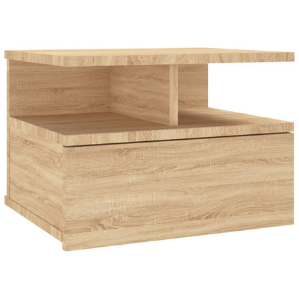 Svävande sängbord 2 st sonoma-ek 40x31x27 cm konstruerat trä