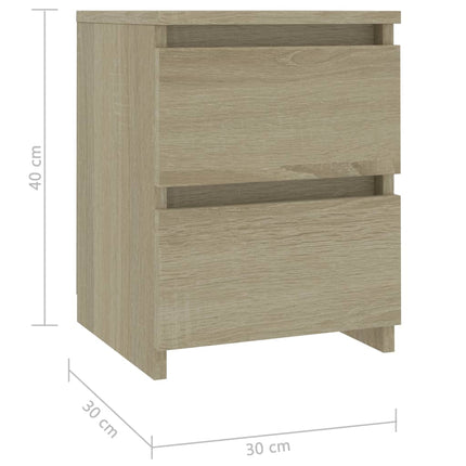 Sängbord 2 st sonoma ek 30x30x40 cm konstruerat trä