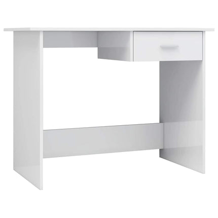 Skrivbord vit högglans 100x50x76 cm konstruerat trä