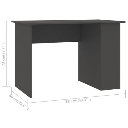 Skrivbord grå 110x60x73 cm konstruerat trä