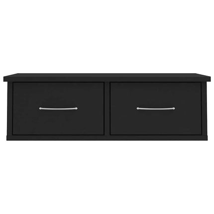 Väggmonterade lådor svart 60x26x18,5 cm konstruerat trä