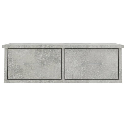 Väggmonterade lådor betonggrå 60x26x18,5 cm konstruerat trä
